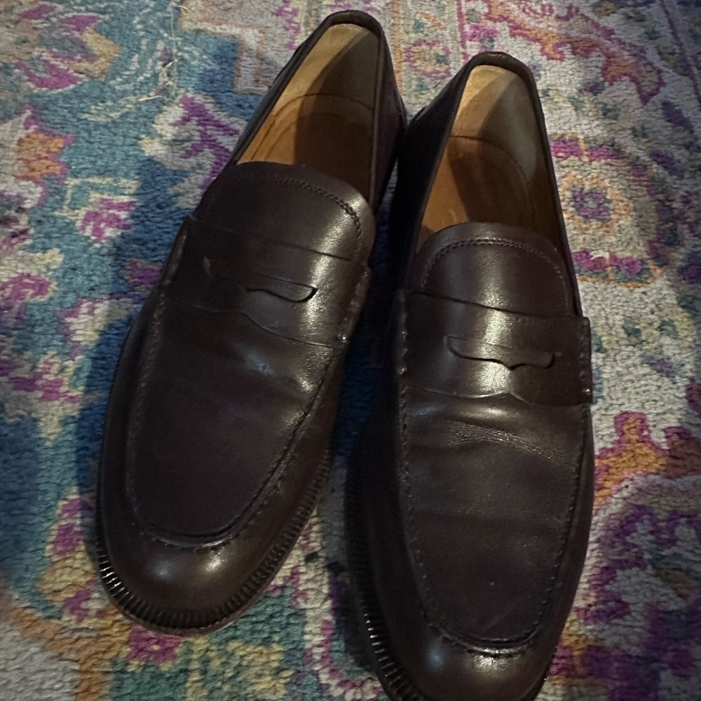 Gucci Brown Leather Slip-On Loafers